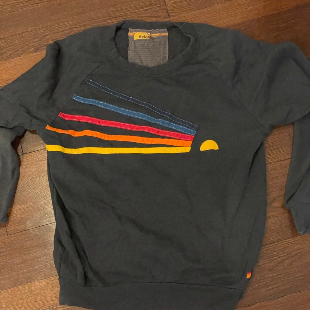 Aviator nation black sunrise hoodie SIZE L